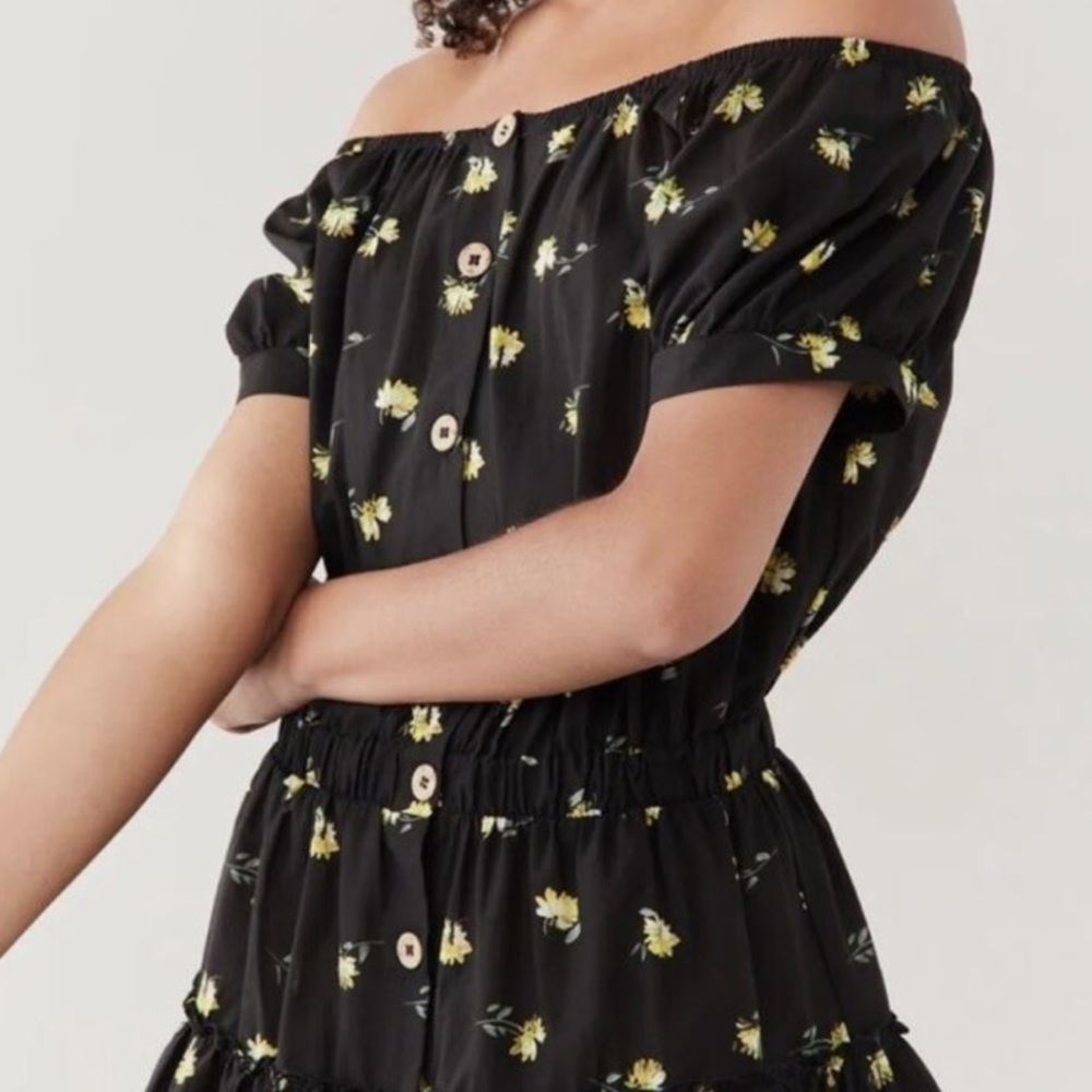 Eberjey Black Floral Swim Coverup